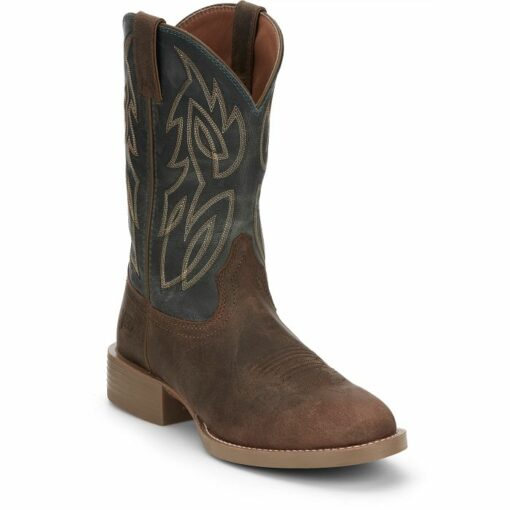 Justin Rendon 11” Western Boot- Barnwood Brown