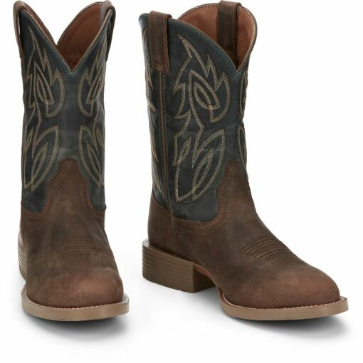 Justin Rendon 11” Western Boot- Barnwood Brown - Image 3