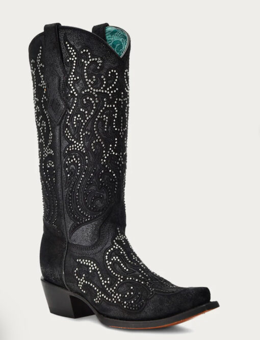 Corral Black Overlay with Studs Western Boot