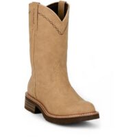 Justin Lillie Med Round Toe Beige